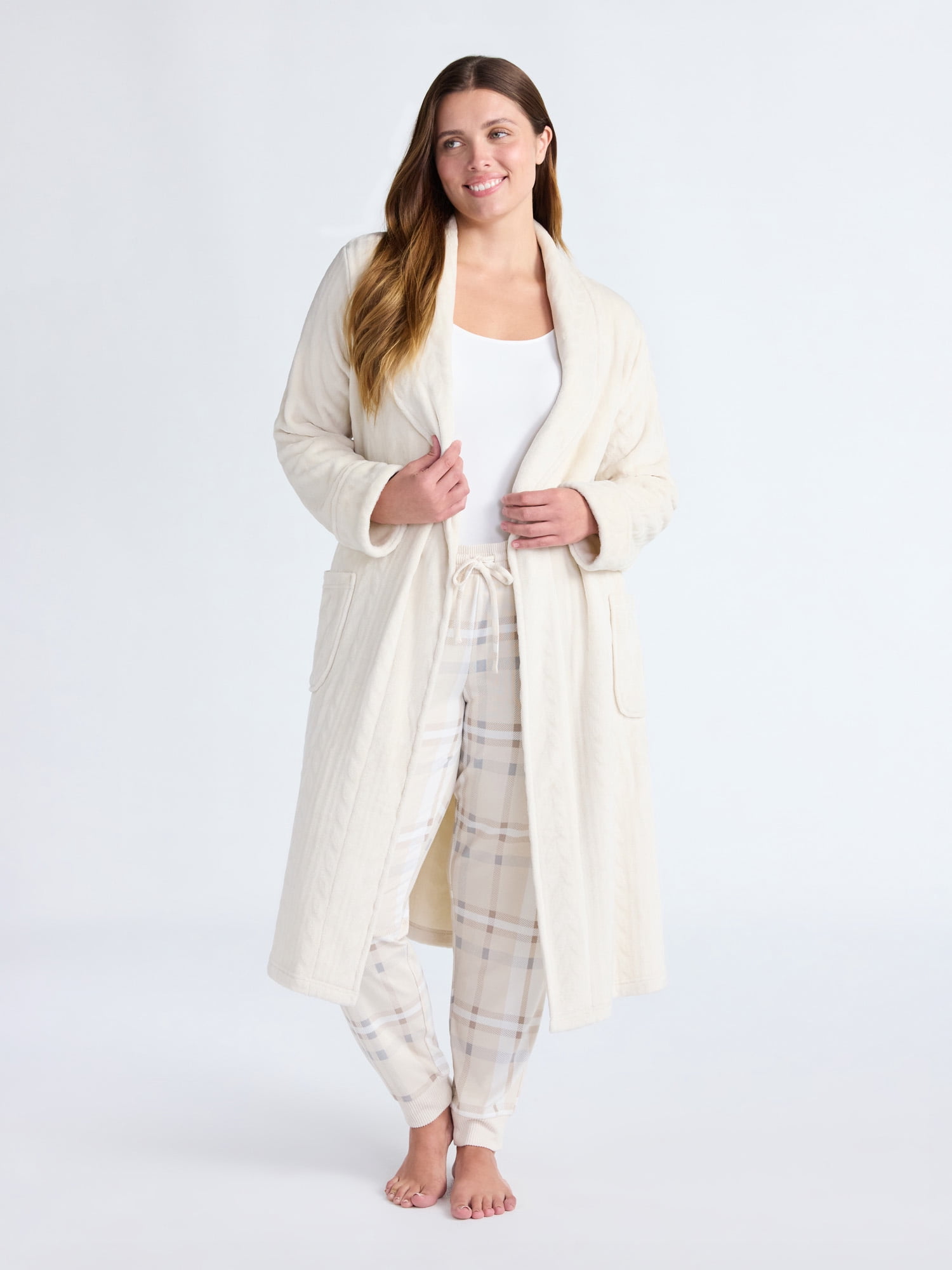 Joyspun Women's Plush Robe, Sizes S-3X