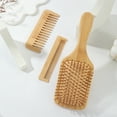 thumbnail image 3 of 3pcs Bamboo Crafted Hair Care Brush Set For Effortless Detangling And Shine, 3 of 9