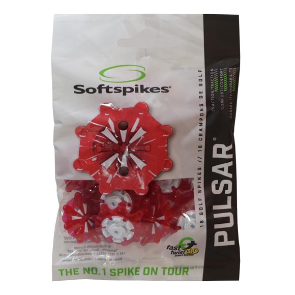 Golfspikes Softspikes Pulsar Fast Twist 3.0, 18 unidades, color rojo