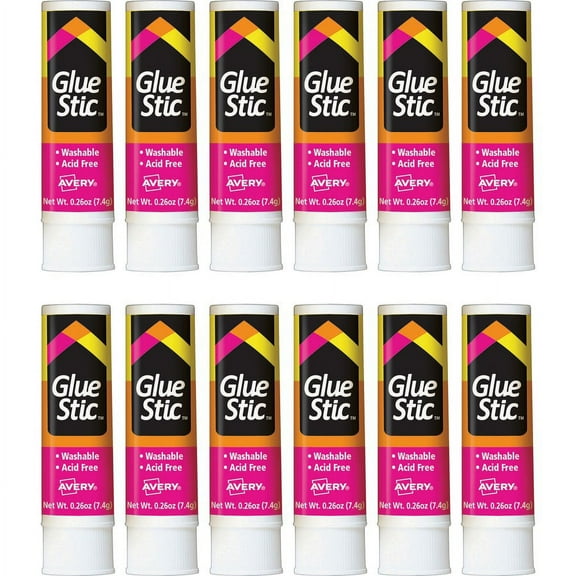 Avery® Glue Stic - 0.26 fl oz - 12 / Box - White | Bundle of 2 Boxes