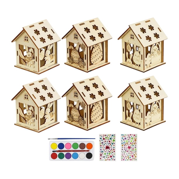 Juego de Manualidades de Pascua de Madera de 6 Piezas: Un Gran Proyecto para Toda La Familia (niños Y Niñas)