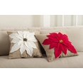 thumbnail image 2 of SARO LIFESTYLE FT332 Poinsettia Design Filled Throw Pillow, White, 2 of 2