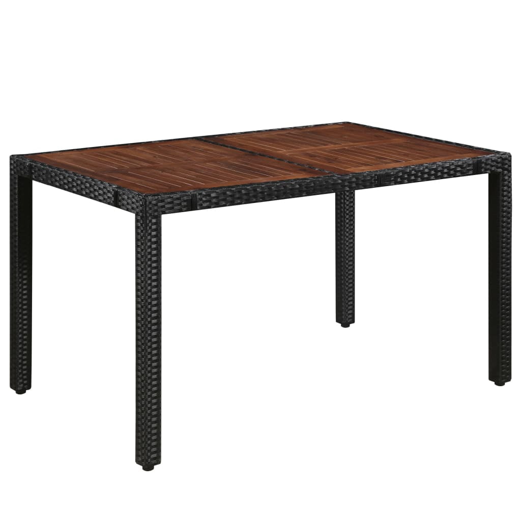 Kepooman Outdoor Patio Rattan Wicker Dining Table Set with Wood Table & Armrest Chairs, Set of 7, Black Kepooman Outdoor Patio Rattan Wicker Dining Table Set with Wood Table & Armrest Chairs, Set of 7, Black