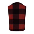 thumbnail image 4 of BiZtdJrK Fleece Cardigans for Women Fashion Plaid Open Front Vests Fall Winter Fluffy Plush Jacket Sleeveless Waistcoat Outwear Tops Limited Time Sales of the Day Red XL, 4 of 8