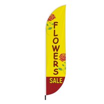 Flowers Sale Feather Flag(11.5Feetx2.5Feet) By Dreamcontroller | Outdoor Business Advertising Tall Flag | Weather-Resistant Knitted Swooper Flag | Made In Usa | Hd Print (Flag Only).