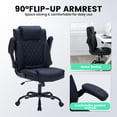 thumbnail image 4 of COZONY PU Leather Office Chair with Flip-Up Armrests, Ergonomic High Back Executive Desk Chair, 360° Swivel for Home Office, Gaming,Black, 4 of 8