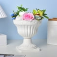 thumbnail image 6 of Roman Plastic Flower Pot European Style Decorative Planter for Home Garden Indoor Outdoor Plant Decor with Detachable Design White 18.5x18x18cm, 6 of 6
