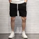 thumbnail image 3 of Pantalones cortos bermudas para hombre con cordón de ajuste Pantalones cortos cargo para hombre color caqui cintura elástica sólida verano Y2k algodón nuevo en ropa de calle ancho, 3 of 5