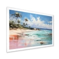thumbnail image 2 of Designart "Tropical Escape at Green Beach I" Coastal Framed Wall Art Decor - Coastal Green Coastal Tropical Living Room Framed Canvas Art, 2 of 6