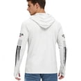 thumbnail image 4 of Men's UPF 50+ Sun Protection Hoodie USA American Flag Print Cooling Quick Dry Long Sleeve Outdoor Shirts White L, 4 of 4