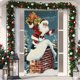 thumbnail image 4 of Cubierta Navideña para Puerta Yww250909006 | Decoración Navideña de Papá Noel (90 X 200 Cm) | Tejido de Poliéster y Licra | Fondo para Fiestas Navideñas | Mantel para Puerta de Entrada, 4 of 6