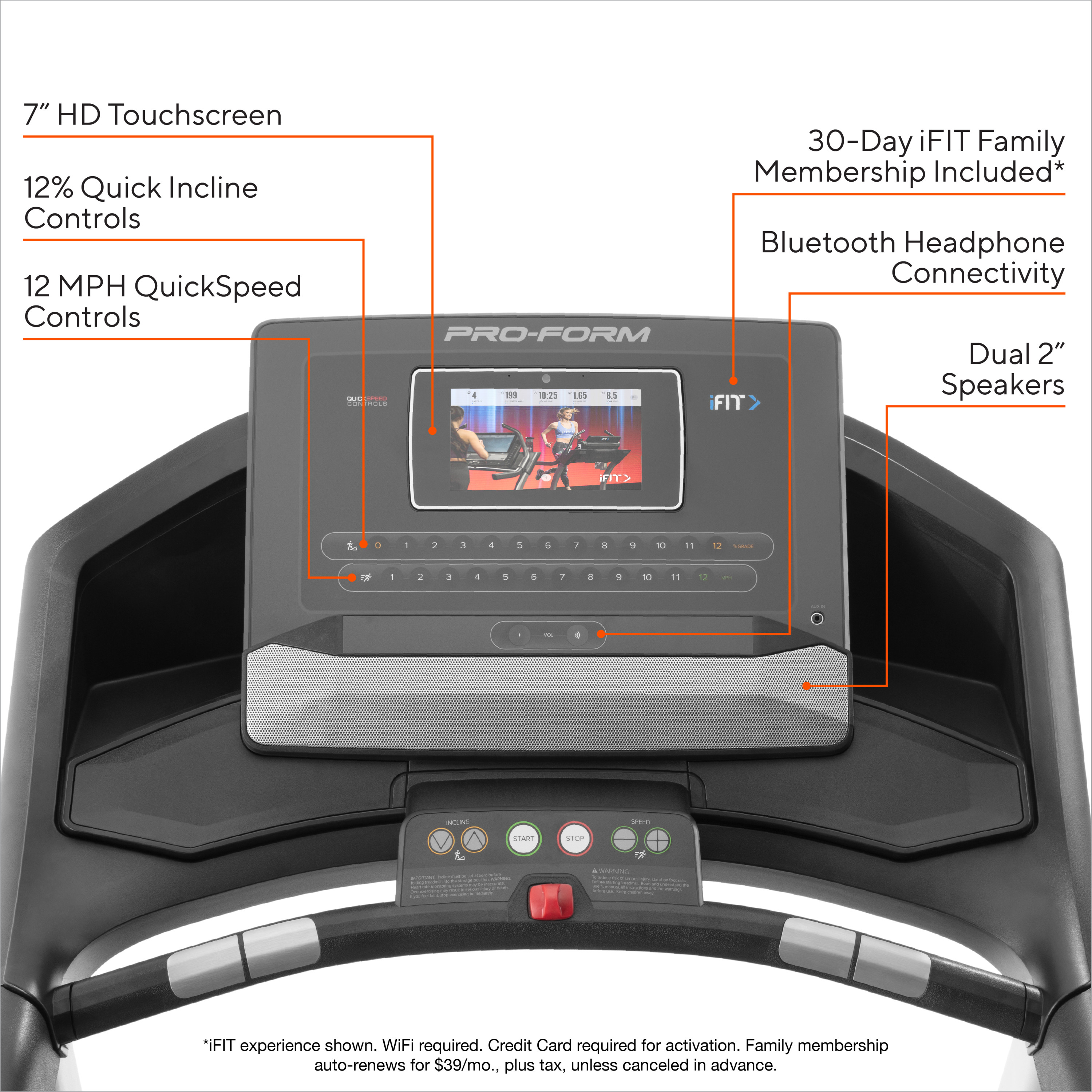 ProForm Trainer 10.0 Smart Treadmill with 7” HD Touchscreen and 30-Day iFIT Family Membership - image 4 of 12