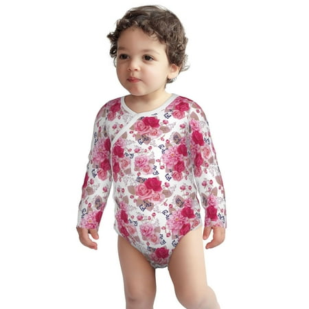 

Fotbe Peonies And Roses Pattern Unisex-baby Long-sleeve Bodysuit Long Sleeve Bodysuits One-piece 100% Organic Cotton for Infant Baby Boys Unisex-3 Months