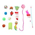 thumbnail image 5 of 14 Uds. De juguetes navideños para gatos, divertidos interactivos, plumas coloridas, juguetes de peluche, calcetines, juguetes para gatitos con temática navideña, 5 of 5