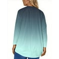 thumbnail image 4 of Abcomgle Plus Size Tops for Women 4x-5x Spring Gradient Top Crew Neck Plus Size Tops Long Sleeves Dressy Casual Graphic Tees Plus Size Womens Clothes,5XL, 4 of 5