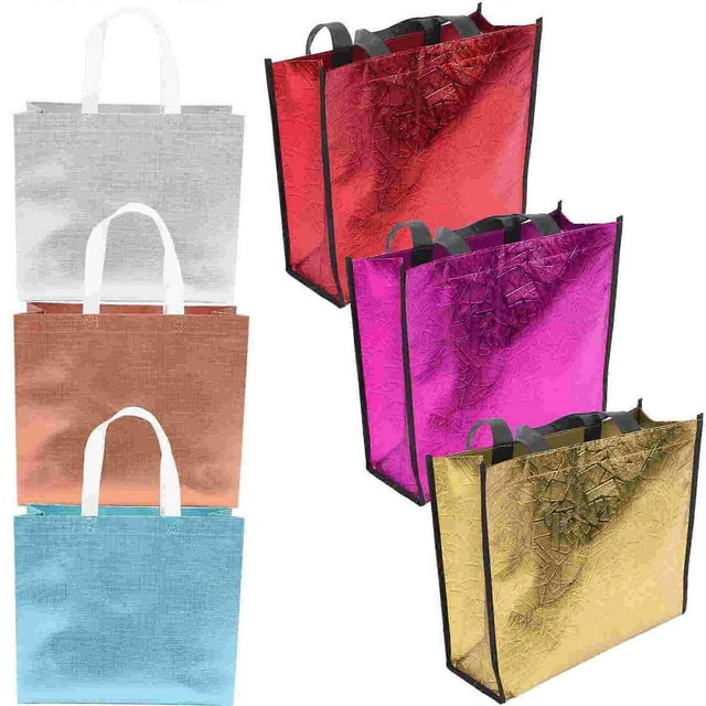 6 pcs Large Gift Bags Portable Gift Bags Reusable Gift Packaging Bags Shopping Bags with Handles