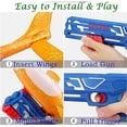 thumbnail image 4 of Extra Large 3 Pack Glider Airplane Launcher Toy,Durable Foam Plane with LED,3 Ways to Play,3 Flying Modes,Outdoor Flying Plane,Blue/Red Launching Gun,Popular Flying Toy, 4 of 9