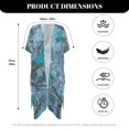 thumbnail image 6 of HELLHERO High Quality Fabrics Long Kimono Swimsuit Cover Up for Summer Casual Free Size Bathing Suit Cover Up Blue Tree Pattern, 6 of 6