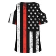thumbnail image 4 of Fiudx Liquidación de Ofertas Flash Blusas de Cuello Redondo de Manga Corta con Estampado Informal a La Moda para Mujer, 4 of 4