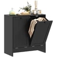 thumbnail image 1 of kleankin Tilt-Out Laundry Storage Cabinet with 2-Compartment Hampers, Black, 1 of 10
