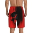 thumbnail image 4 of Lsque Minimalist Skull Red Mens Sleep Pajama Shorts,Short Pajama Pants, Cotton Ultra-Soft Knit-XX-Large, 4 of 9