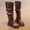 Brown, variant on Cethrio Little Girls Riding Boots, Slip-Resistant Fall Winter Side Zipper Fashion Knee High Boots White Size 13(Little Kids)