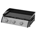 thumbnail image 1 of Portable 3-Burner Gas Grill – Silver Tabletop BBQ for Camping & Outdoor Cooking | 24.8" x 18.9" Stainless Steel Patio Grill with Adjustable Feet, 1 of 7