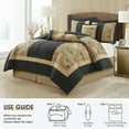 thumbnail image 7 of Lanco Black and Gold Comforter Set King Size , 7 Piece Jacquard Soft Bedding Set , All Season, 7 of 7