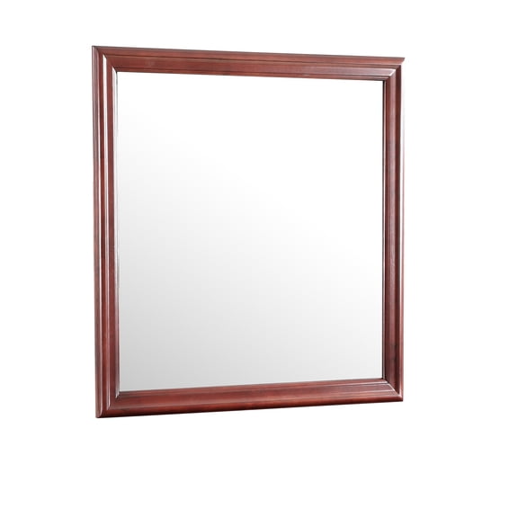 Cherry Wood Beauty Mirror for Bedroom Vanity - Wall Mounted Makeup Mirror