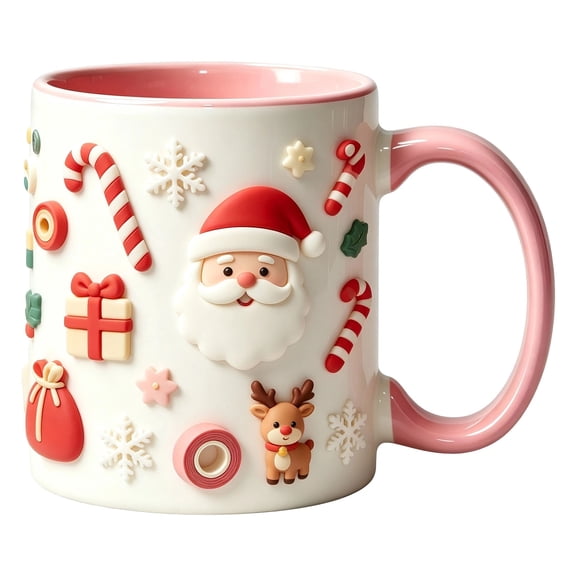 Talqzovs Christmas Mugs , Coffee Tea and Cocoa Cup with Handle Ceramic Mugs Holiday Xmas Decor Mug Christmas Gift for Family