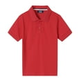 thumbnail image 2 of LittleSpring Toddler Red Polo Shirt 2T Boys Short Sleeve School Uniform Shirts Solid Classic, 2 of 6