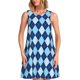 thumbnail image 1 of Fotbe Blue Squares Vestido de Verano sin Mangas para Mujer – Vestido Midi Línea A, Estilo Camiseta Floral, Vestido Playero Casual y Fluido, 1 of 7