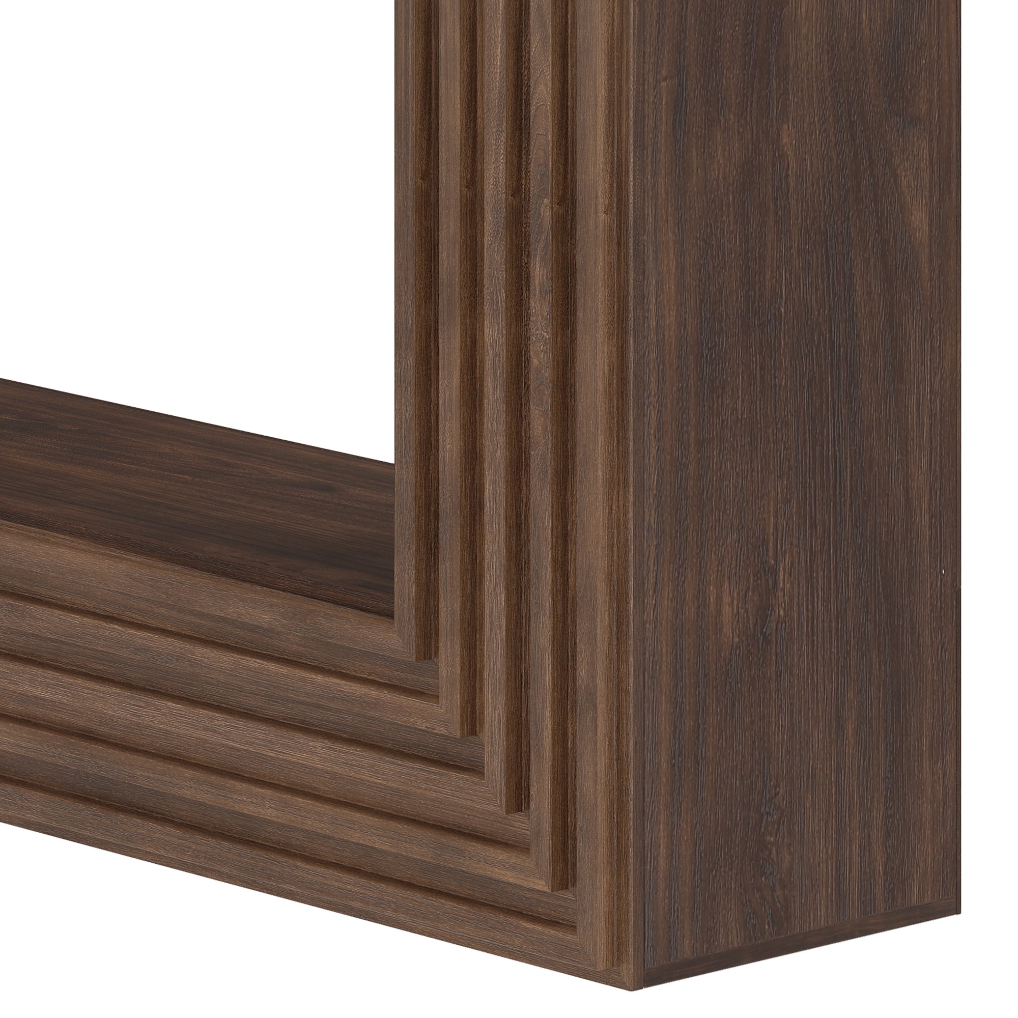 Uforic 61"W Console Table with Open Storage Shelf for Living Room,  Rustic Entryway Table, Brown