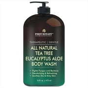 ALL Natural Tea Tree Body Wash - Fights Body Odor, Athletes Foot, Jock Itch, Nail Issues, Dandruff, Acne, Eczema, Yeast Infection, Shower Gel for Women/Men, Eucalyptus Aloe Skin Cleanser -16 fl oz