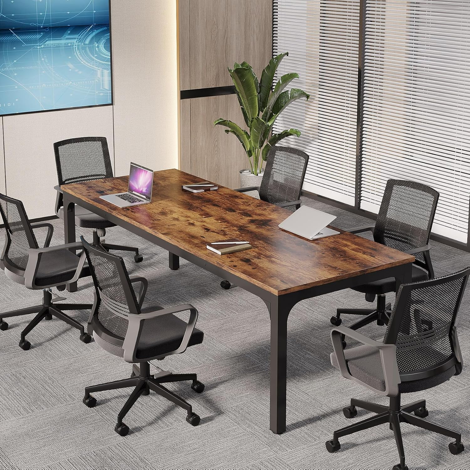 Tribesigns 13FT Large Conference Table, Modern 6.5FT x 2.3FT Meeting ...