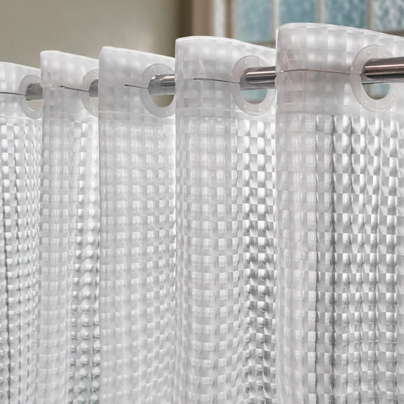 maoyanNo Hooks Needed Waterproof Shower Curtain Liner PEVA 71" x 74" Hookless for