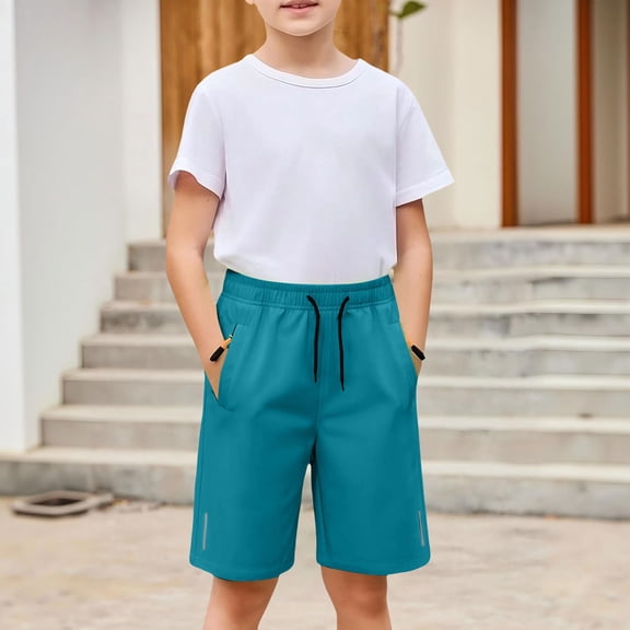 Kids' Lightweight Ice Silk Shorts,Solid Color Stretchy and Breathable Casual Shorts for Boys and Girls,Loose Fit for Sports,Fashion,Everyday Comfort,Quick-Dry and Cool for Hot Weather Blackish Green