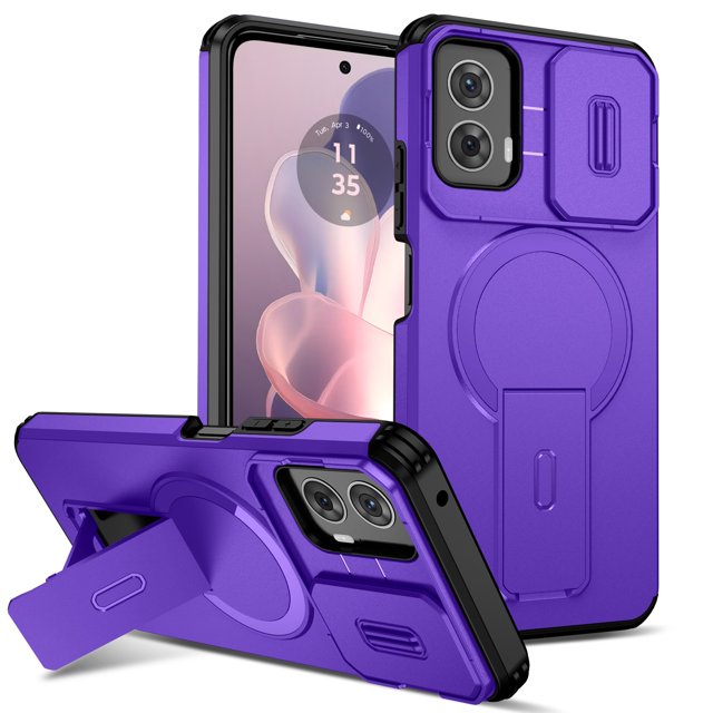GANGXUN Magnetic Case for Motorola G Power 5G 2024 – Shockproof Protective Cover with Hidden Kickstand & Double Layer Protection