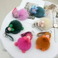thumbnail image 2 of Pompom Sleeping Baby Keychain Cute Fluffy Plush Doll Keychains, 2 of 10