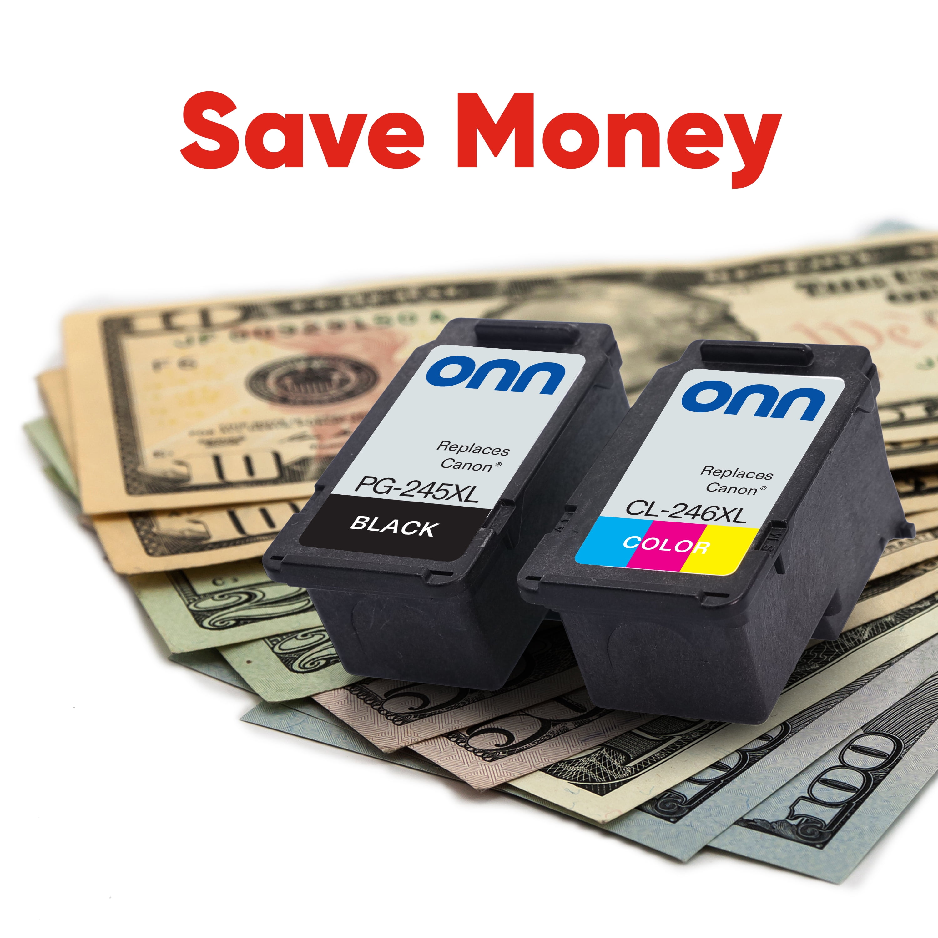 onn Canon PG-245XL/CL-246XL High Yield Black and Color, 2 Pack Ink Cartridge(Remanufactured)