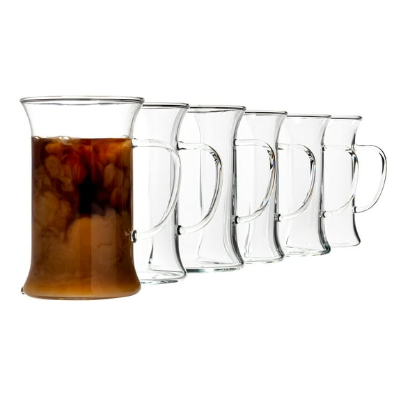 Simax Tea / Irish Coffee Glass | Borosilicate Glass, Microwave and Dishwasher Safe, Includes Six (6) 8.5 Ounce Mugs