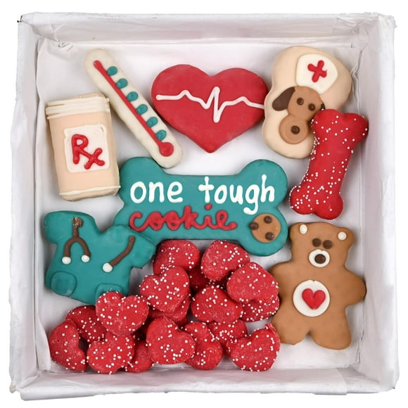 Wufers Get Well Soon Dog Cookie Box | Handmade Hand-Decorated Dog Treats | Dog Gift Box Made with Locally Sourced Natural Ingredients