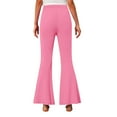 thumbnail image 6 of Honhmin Girls Flare Pants, Casual Fleece-lined Elastic Waist Holiday Fall Pants Pink Size 5-6 T, 6 of 7