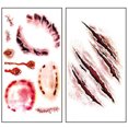 thumbnail image 4 of leyfeng Tatuajes Temporales Pegatinas Horror Falsa Herida Cicatriz Pegatina para Hallo-ween Masquerade Prank Maquillaje Decoraciones Accesorios, 4 of 7