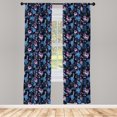 thumbnail image 4 of Ambesonne Tropical Window Curtains, Botanical Various Flowers, Each 28" W x 84" L, Pale Fuchsia Sea Blue, 4 of 4