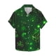 thumbnail image 2 of Blusa y camisa de manga corta con cuello vuelto para hombre Camisa de manga corta estampada para el Día de San Patricio Tops casuales con cuello vuelto Camisa Blusa Tops para hombre, 2 of 5