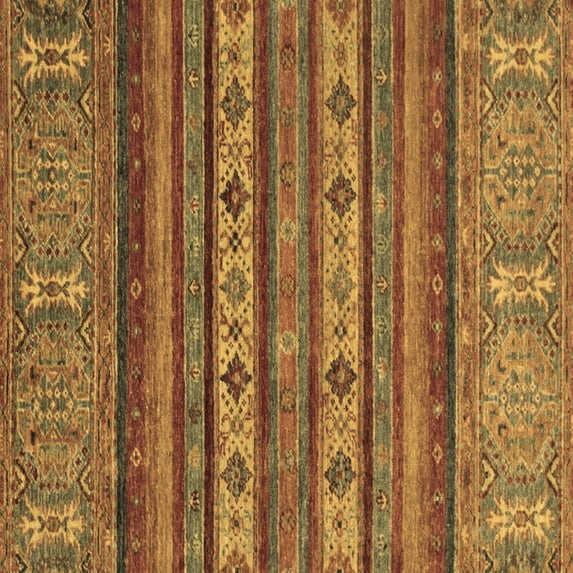 Ahgly Company Indoor Square Abstract Brown Modern Area Rugs, 6' Square