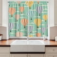 thumbnail image 2 of Ambesonne Colorful Kitchen Curtains, Retro Travel Balloons, 55"x45", Blue Orange Purple, 2 of 3