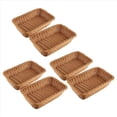 thumbnail image 1 of Cesta Rectangular de 6 Piezas para Mesa O Mostrador para Pan, Frutas Y Verduras Cestas de Mimbre, 1 of 8