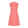 thumbnail image 5 of Jjayotai No Boundaries Women's Summer Sleeveless Crew Neck Mini Dresses, Casual Loose Fitted Tank Sundress with Pockets, Pleated Front Dresses for Women Pink~ S, 5 of 9